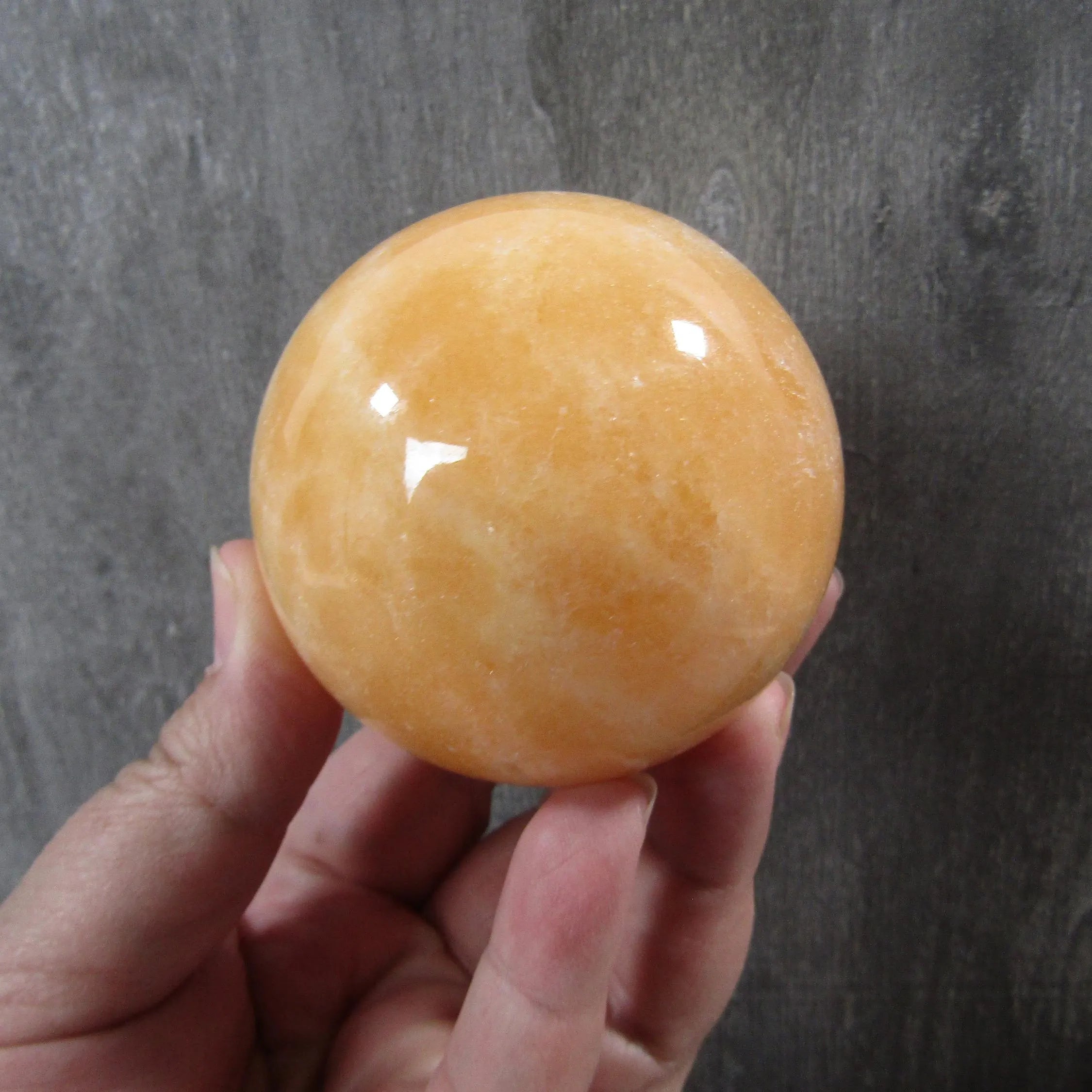 Orange Calcite Sphere Large Display Size