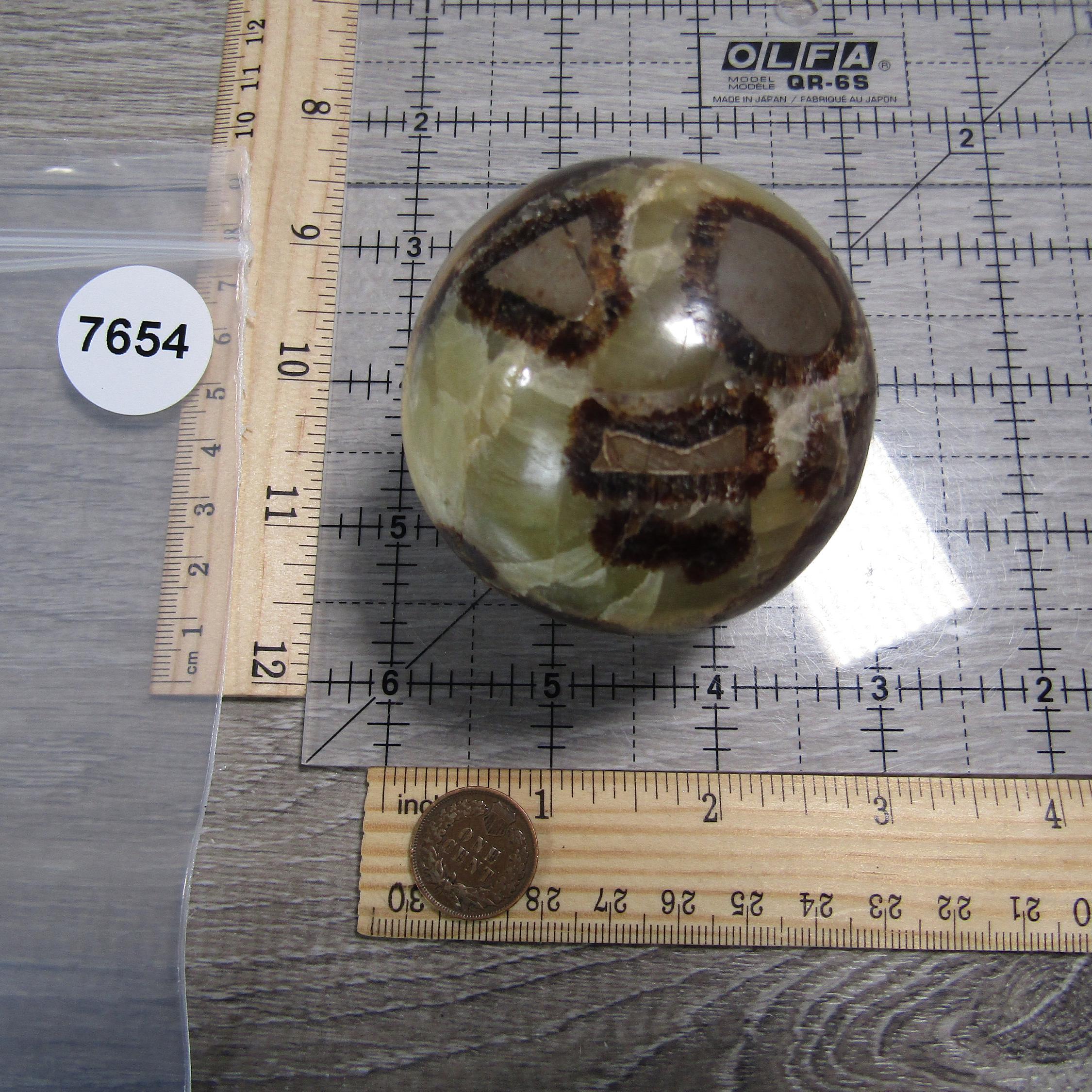 Septarian Nodule, Calcite Barite Sphere Large Display Size