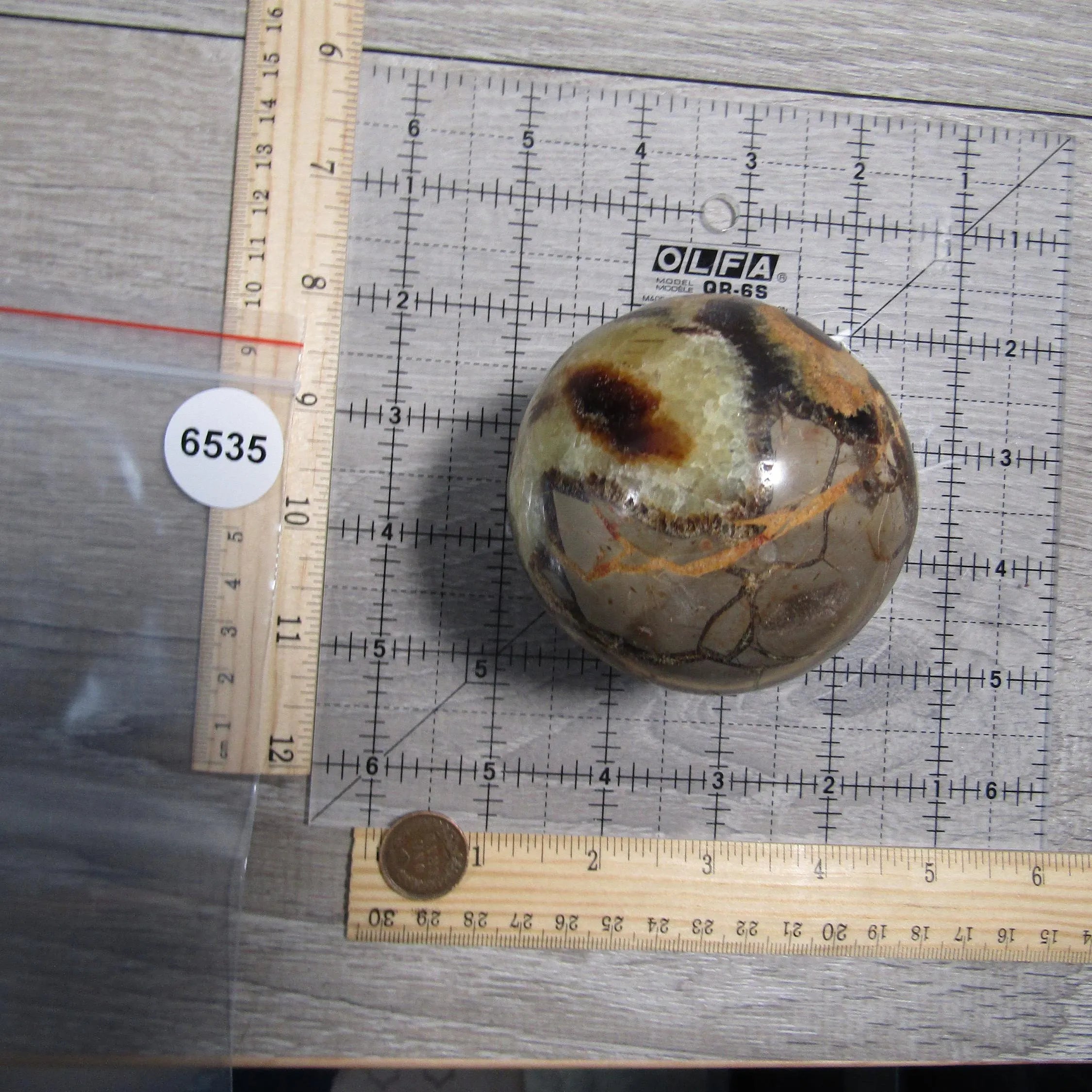 Septarian Nodule, Calcite Barite Sphere Large Display Size