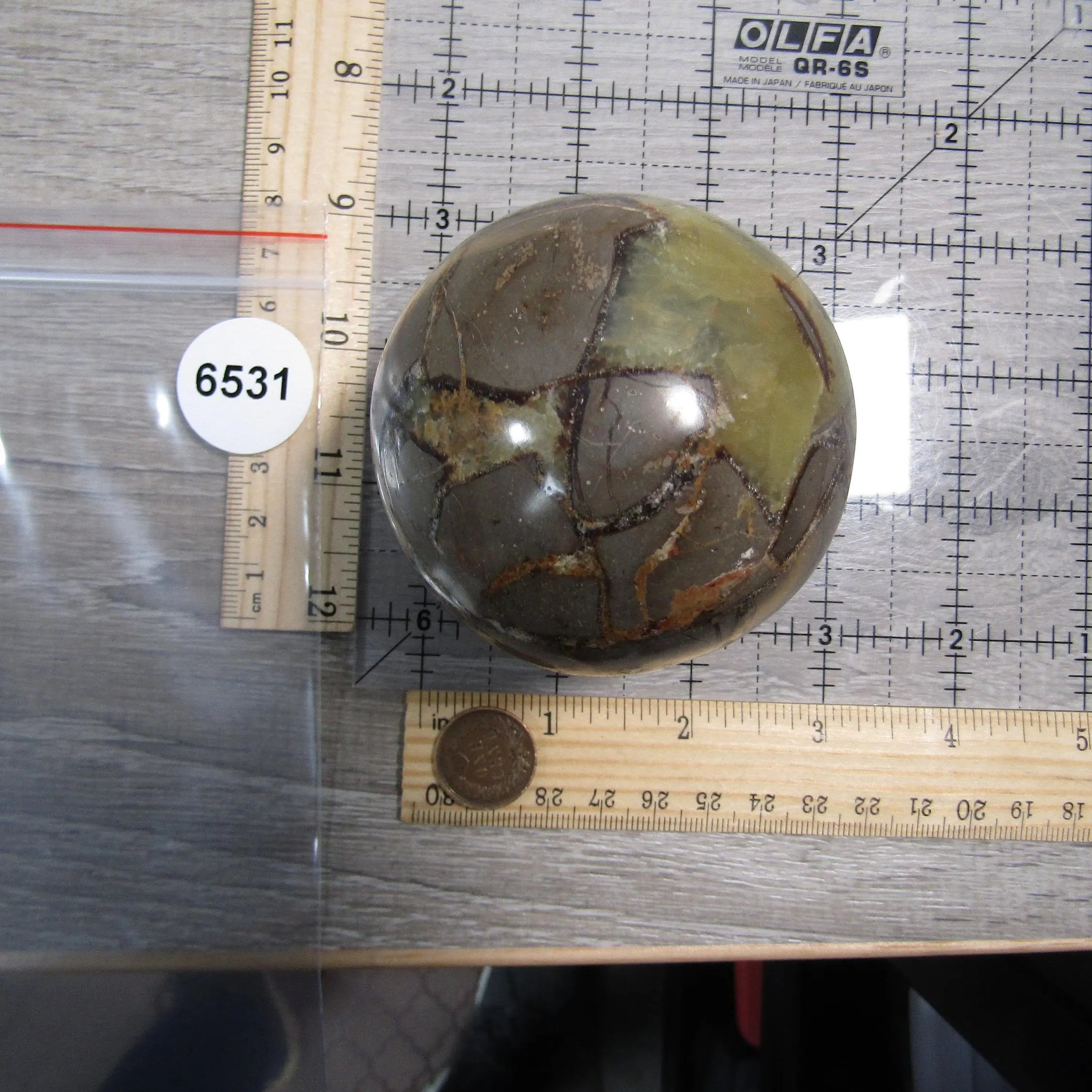 Septarian Nodule, Calcite Barite Sphere Large Display Size