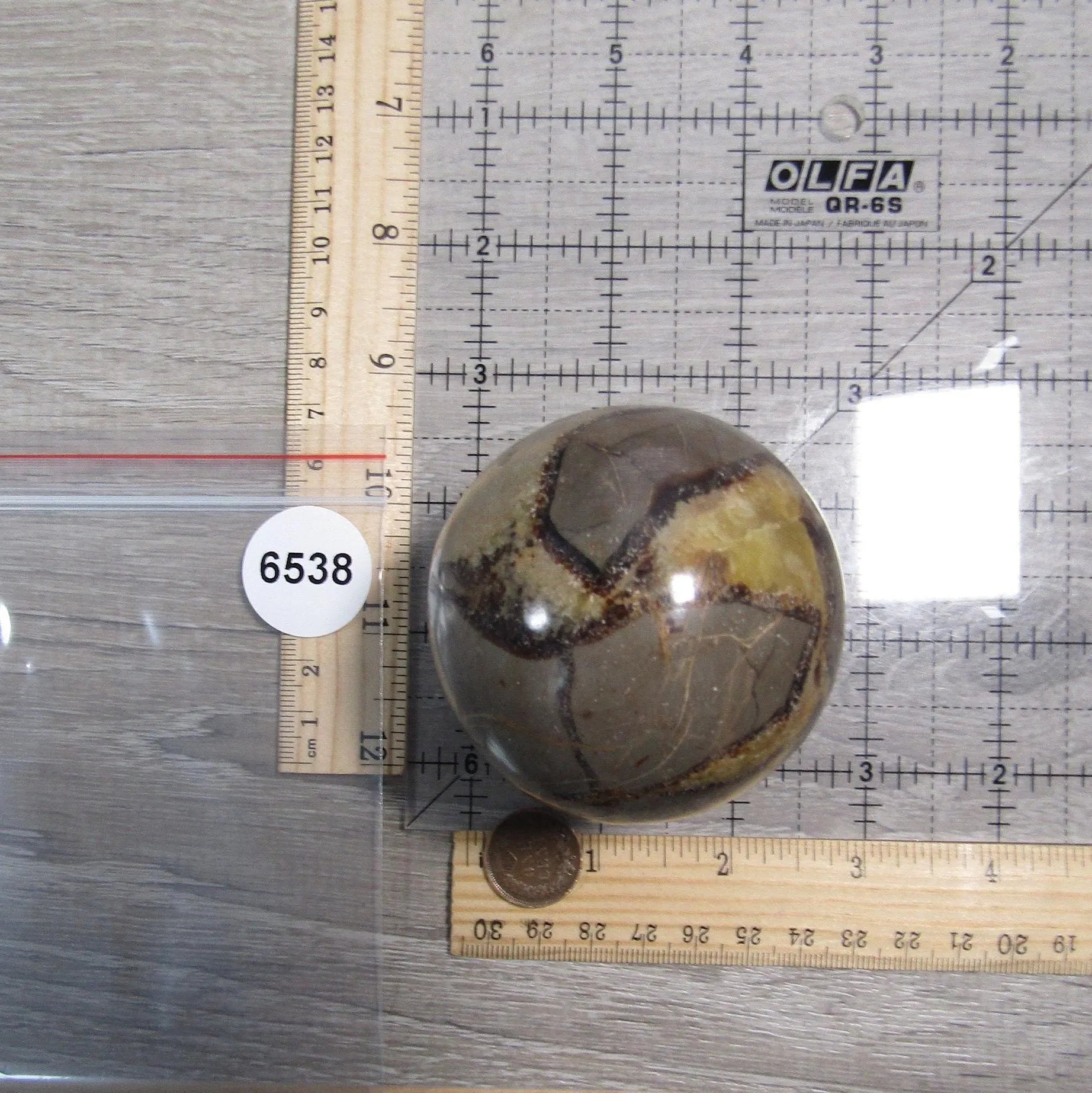 Septarian Nodule, Calcite Barite Sphere Large Display Size