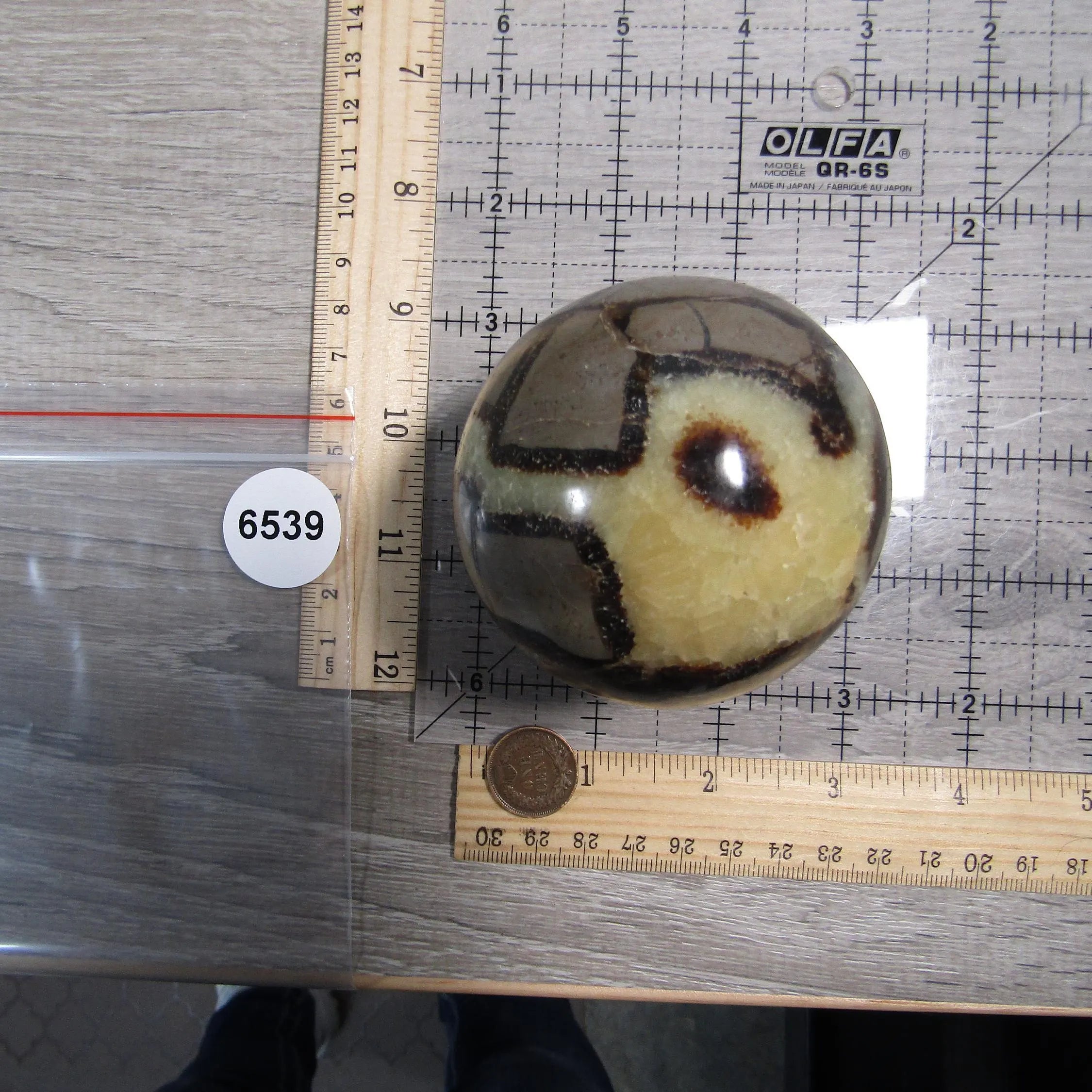 Septarian Nodule, Calcite Barite Sphere Large Display Size