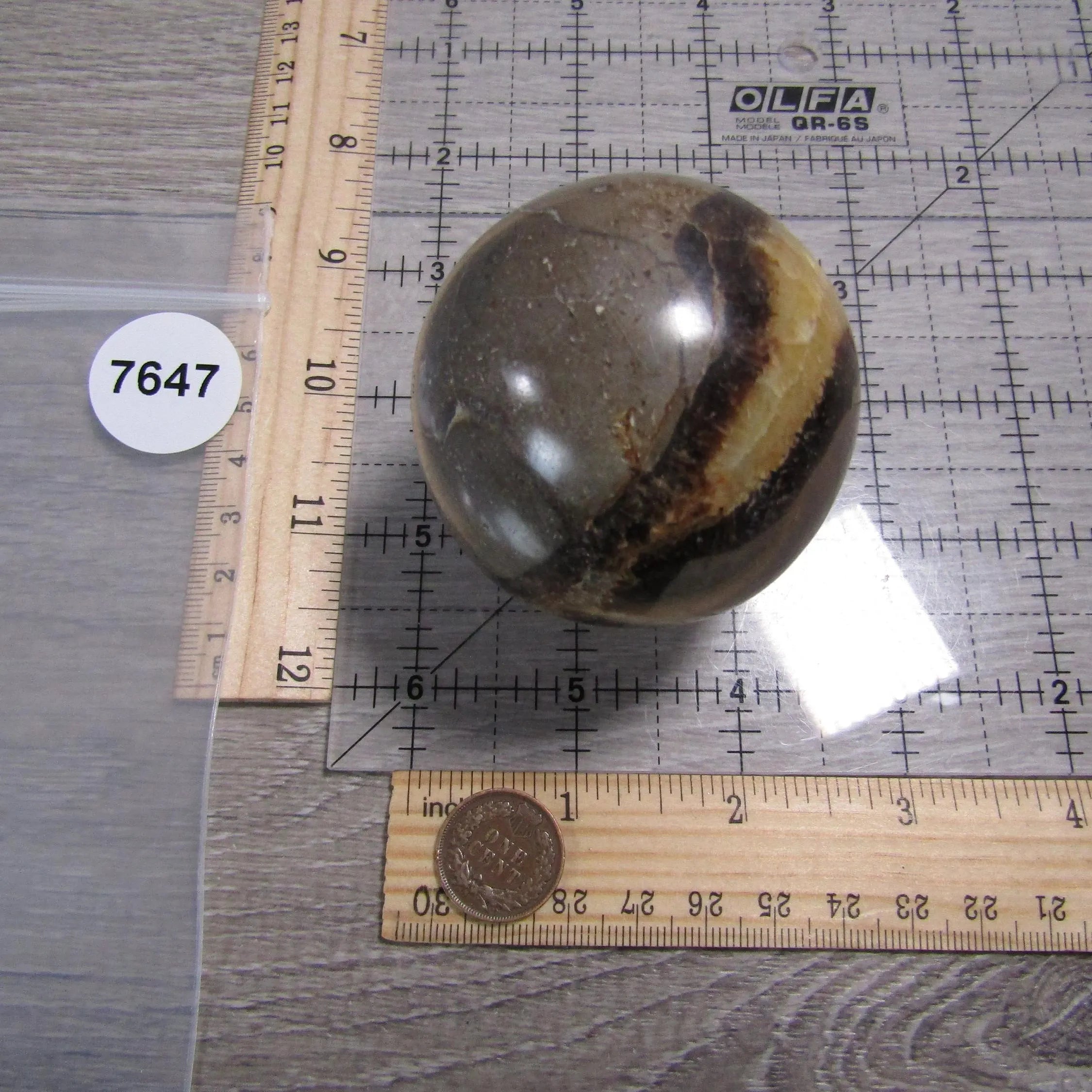 Septarian Nodule, Calcite Barite Sphere Large Display Size