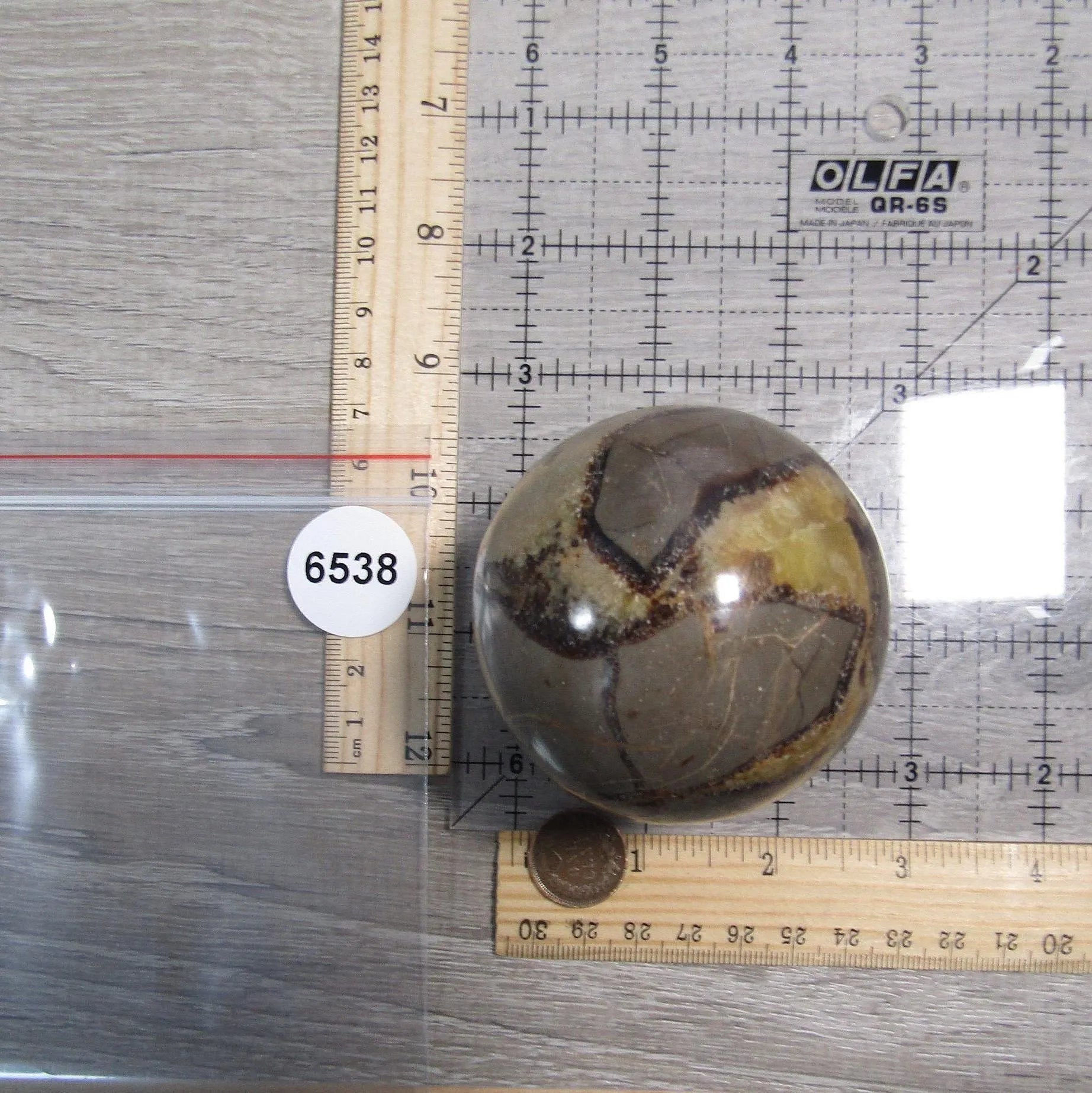 Septarian Nodule, Calcite Barite Sphere Large Display Size