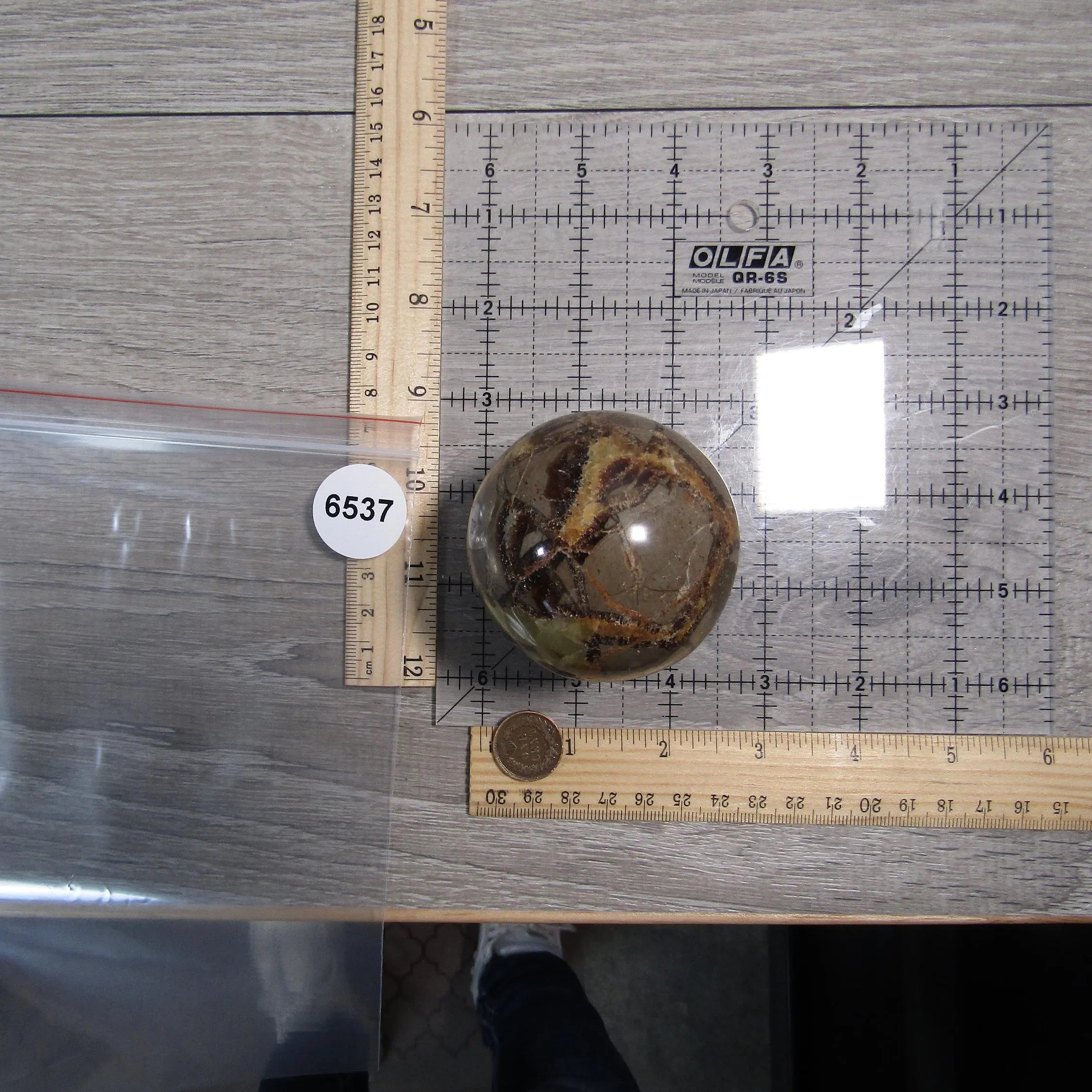 Septarian Nodule, Calcite Barite Sphere Large Display Size