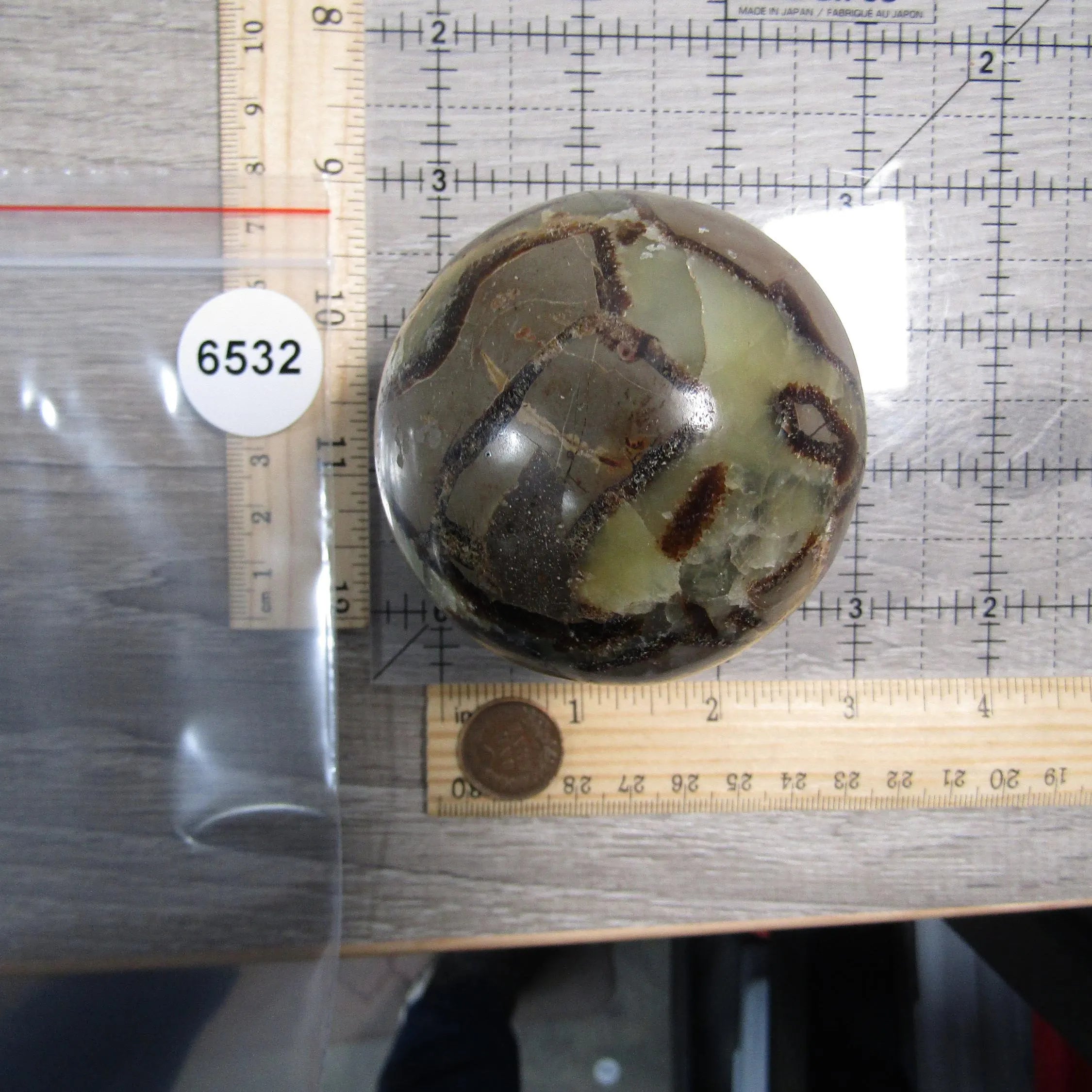 Septarian Nodule, Calcite Barite Sphere Large Display Size