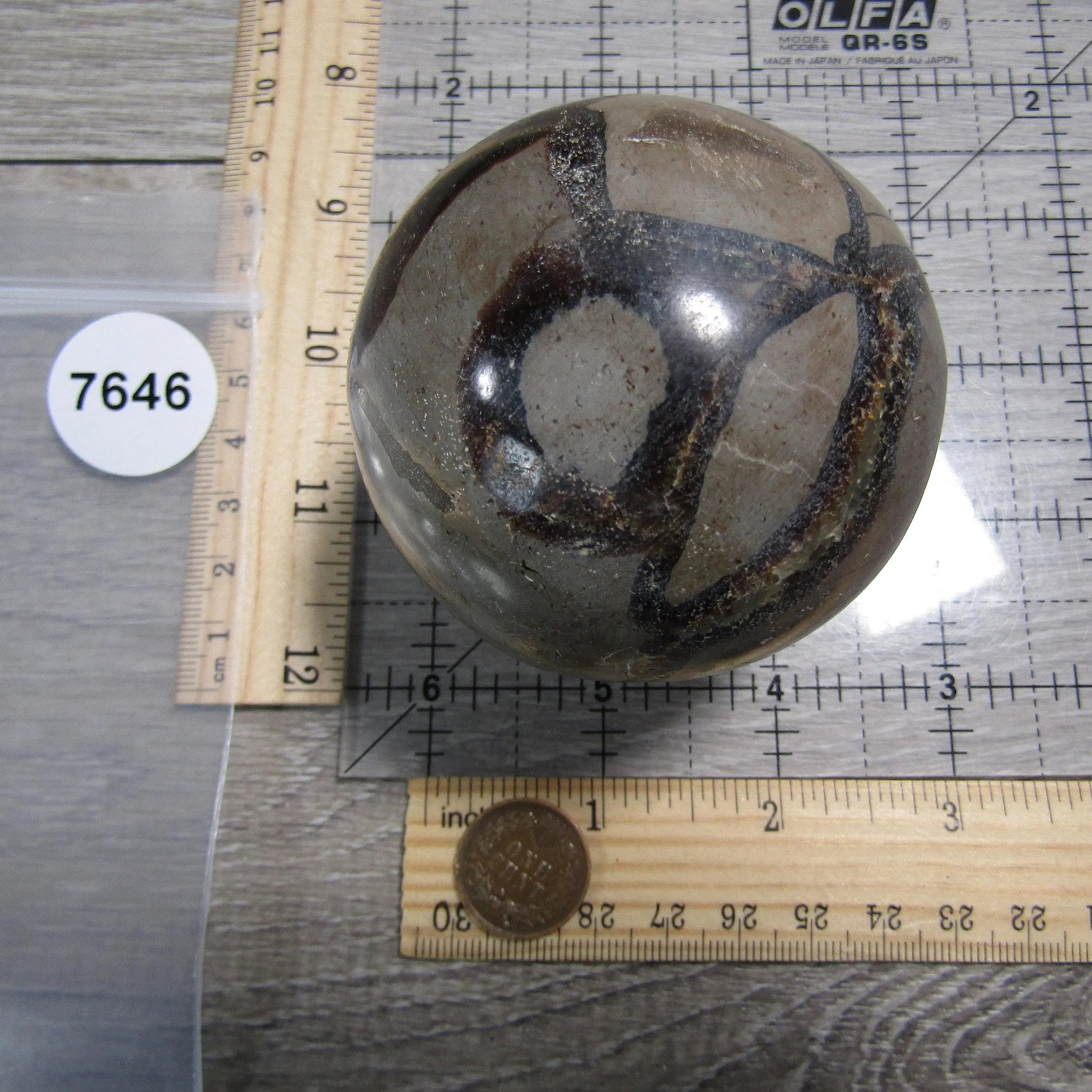 Septarian Nodule, Calcite Barite Sphere Large Display Size