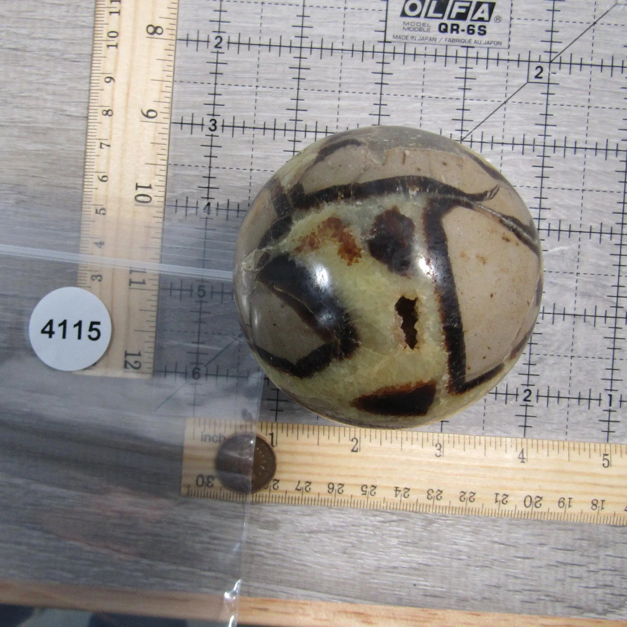 Septarian Nodule, Calcite Barite Sphere Large Display Size