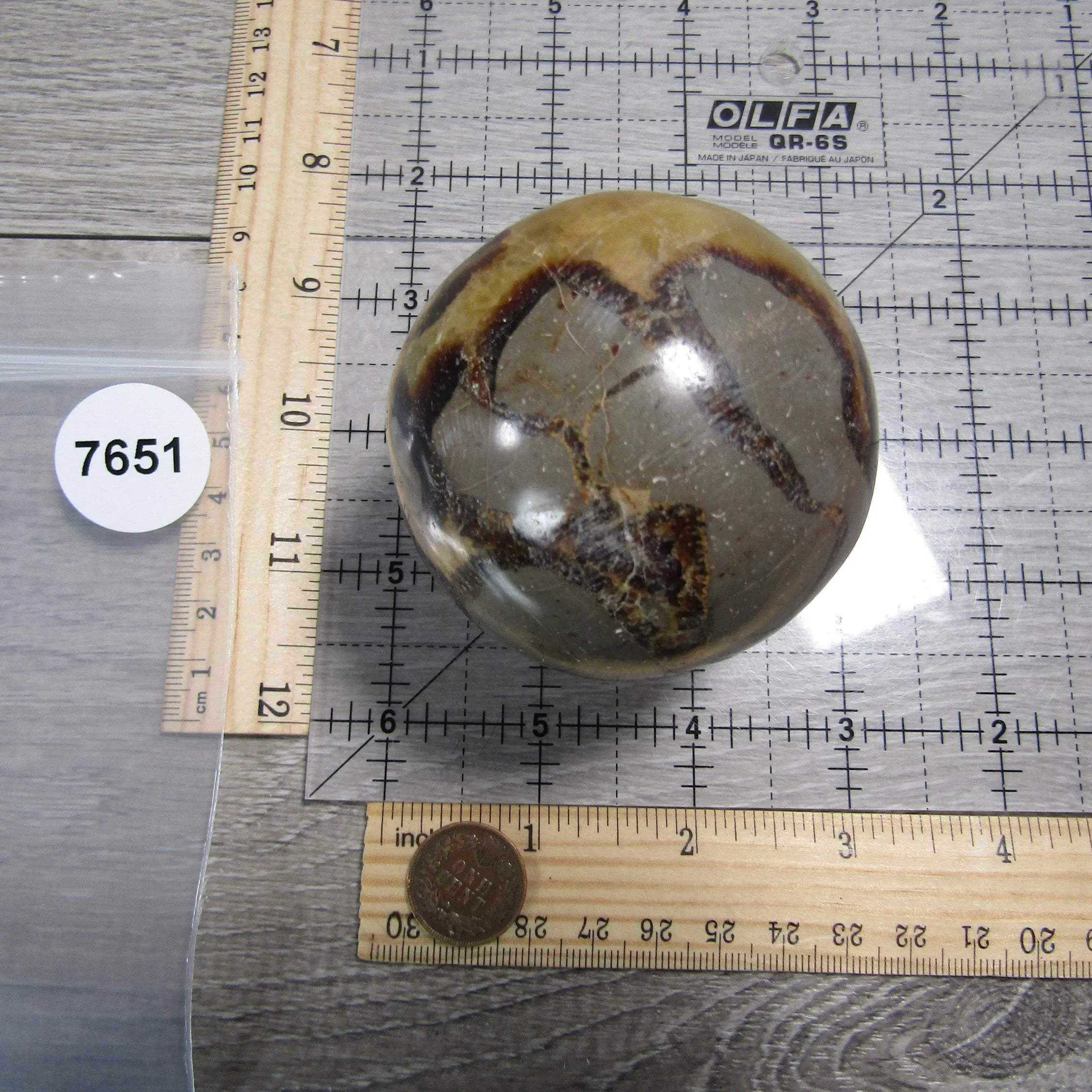 Septarian Nodule, Calcite Barite Sphere Large Display Size