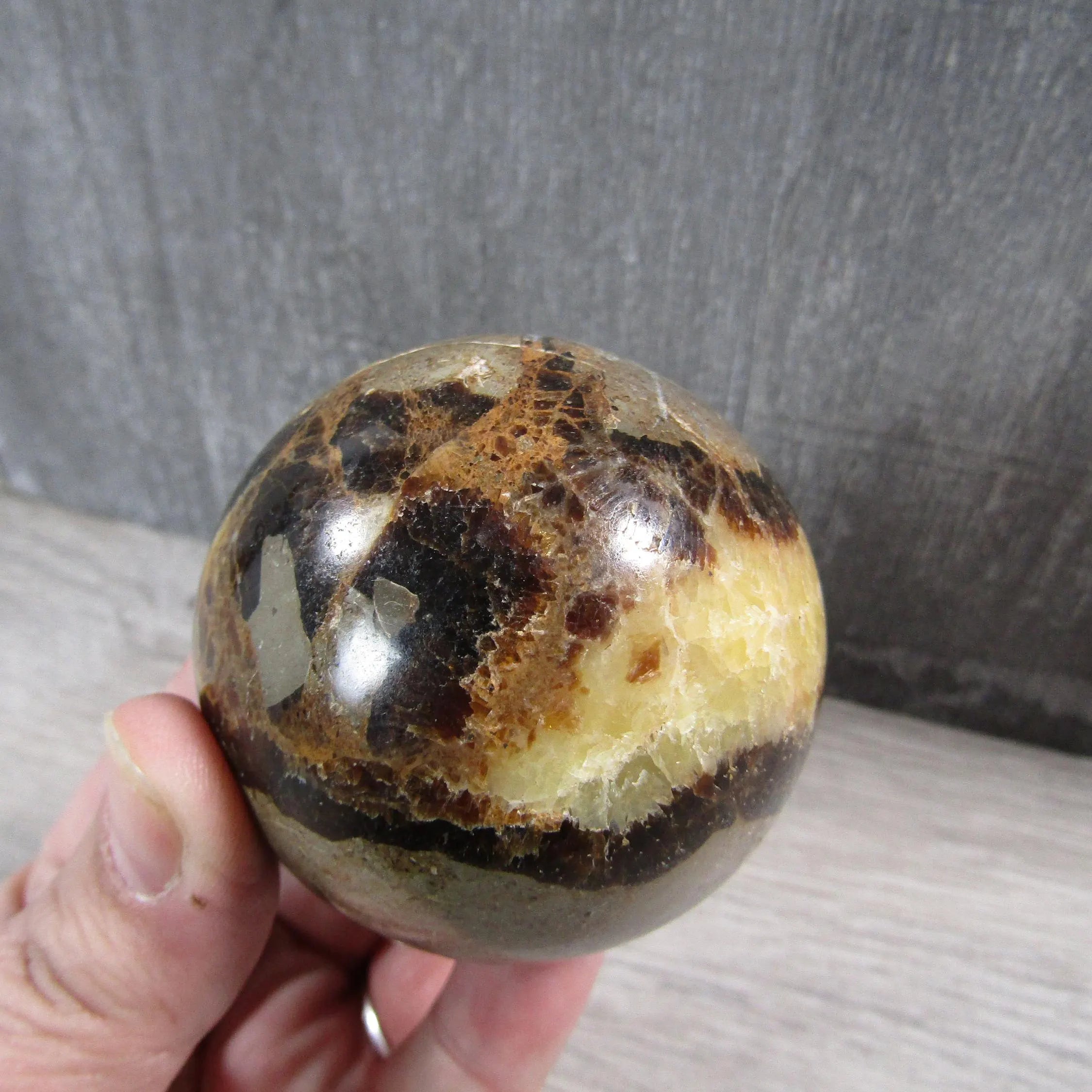 Septarian Nodule, Calcite Barite Sphere Large Display Size