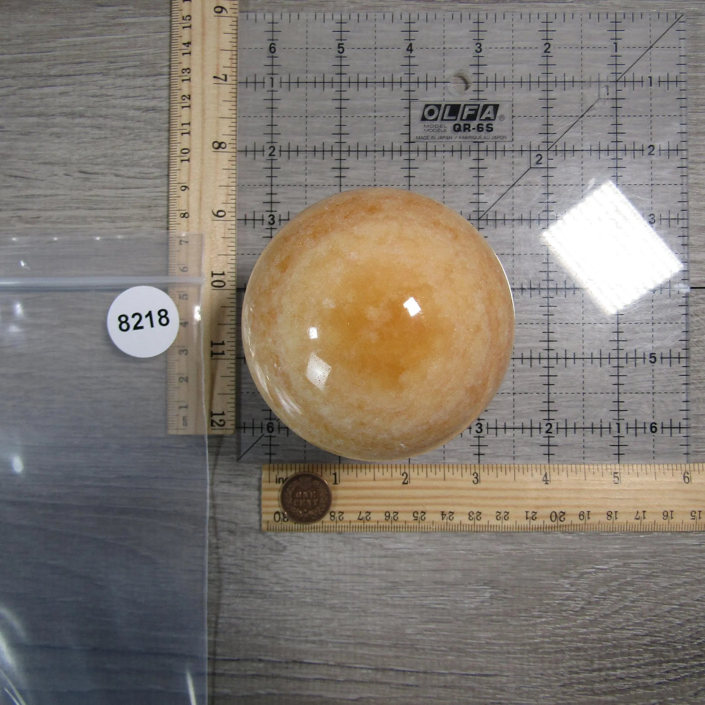 Orange Calcite Sphere Large Display Size