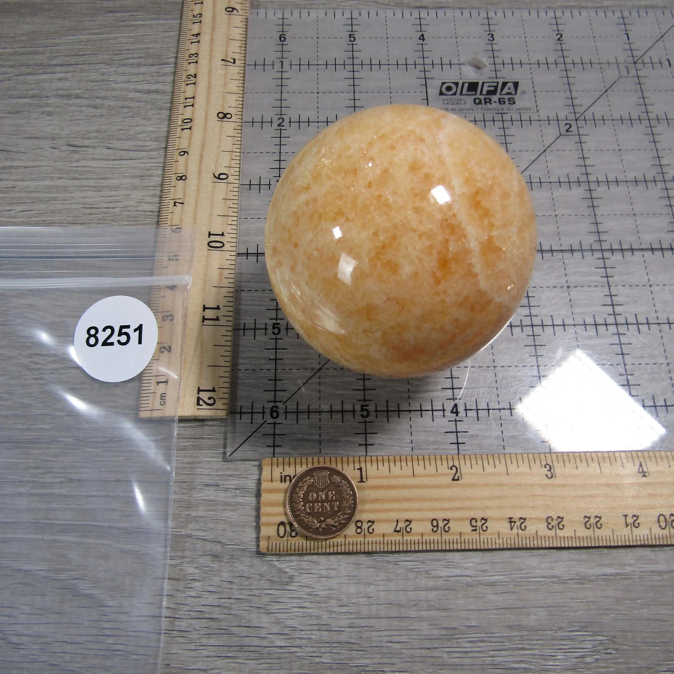 Orange Calcite Sphere Large Display Size