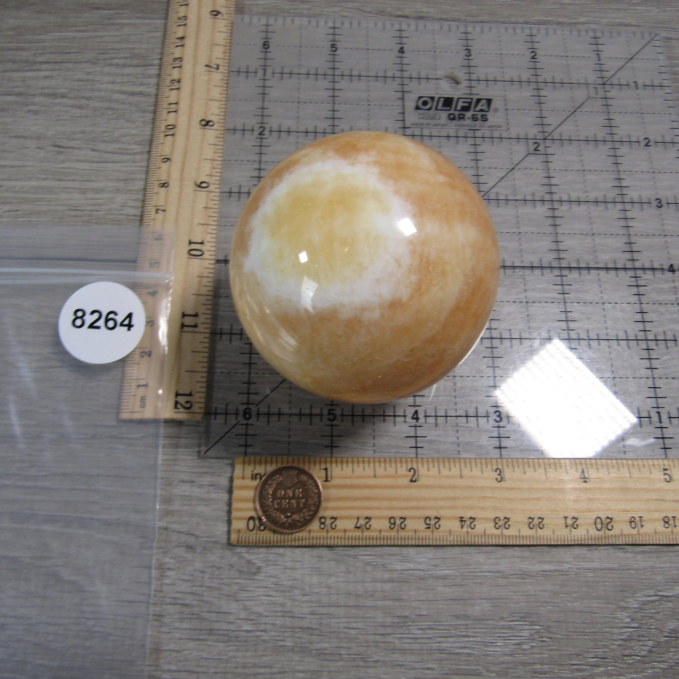 Orange Calcite Sphere Large Display Size