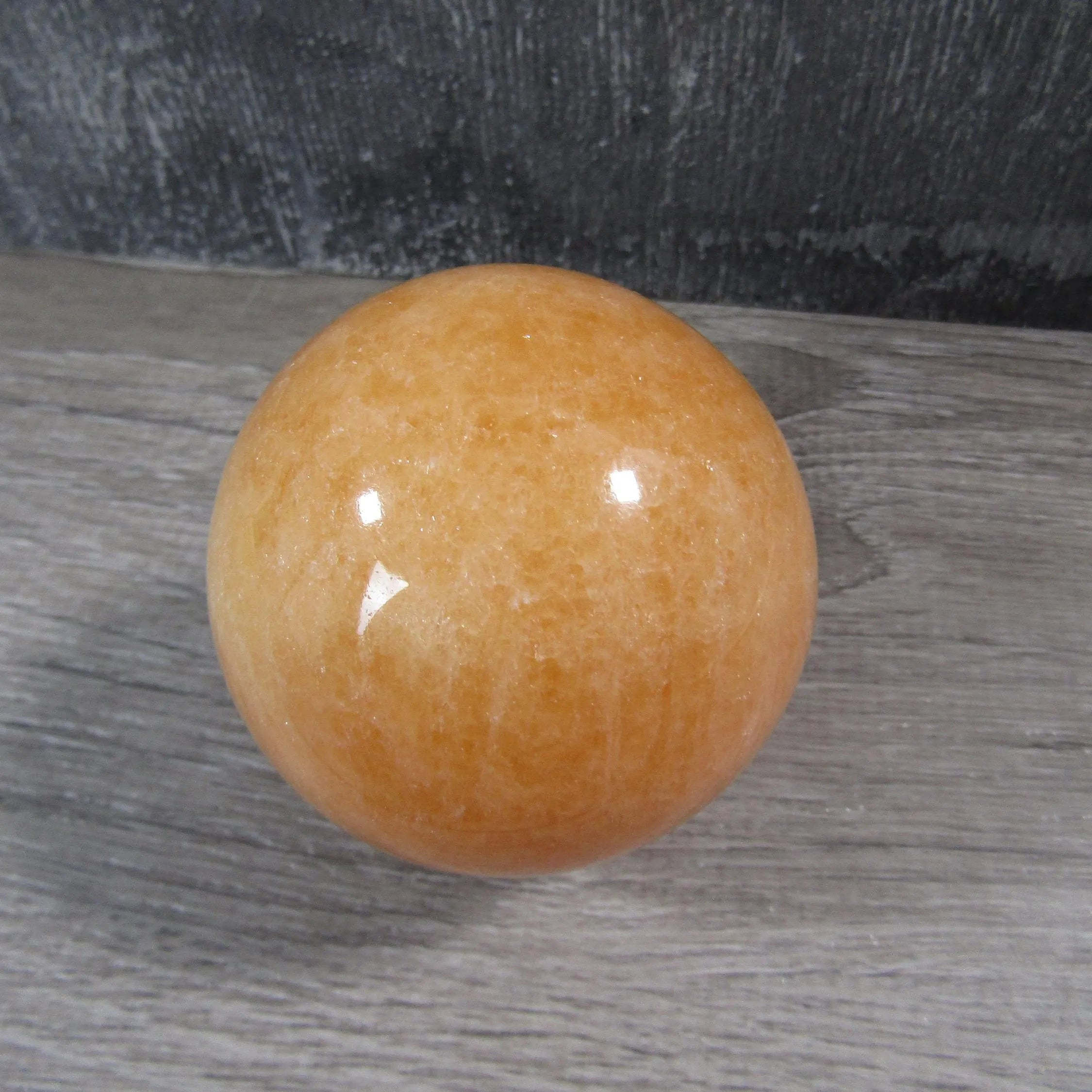 Orange Calcite Sphere Large Display Size