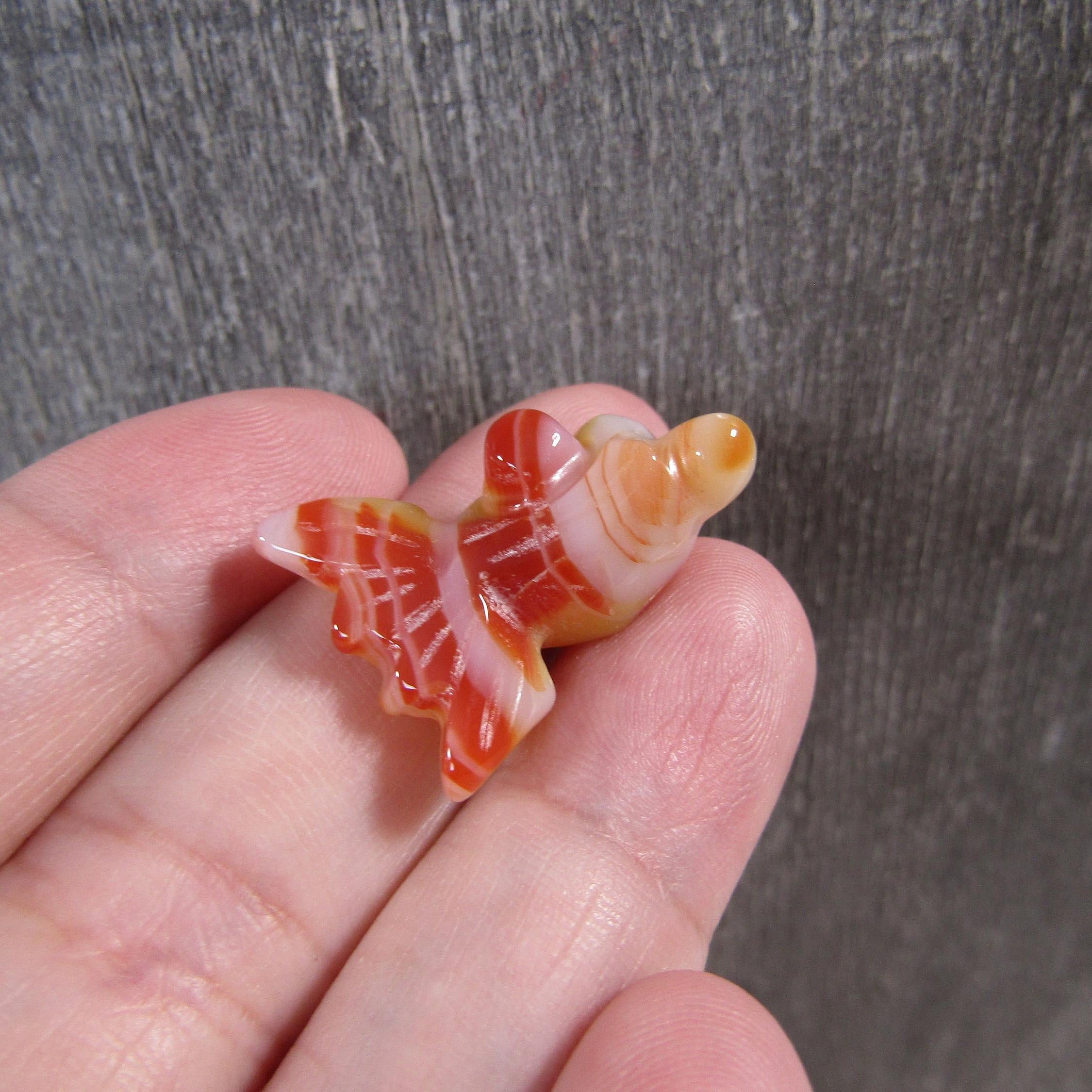 Hand-carved Carnelian goldfish figurine bead 30mm wholesale.