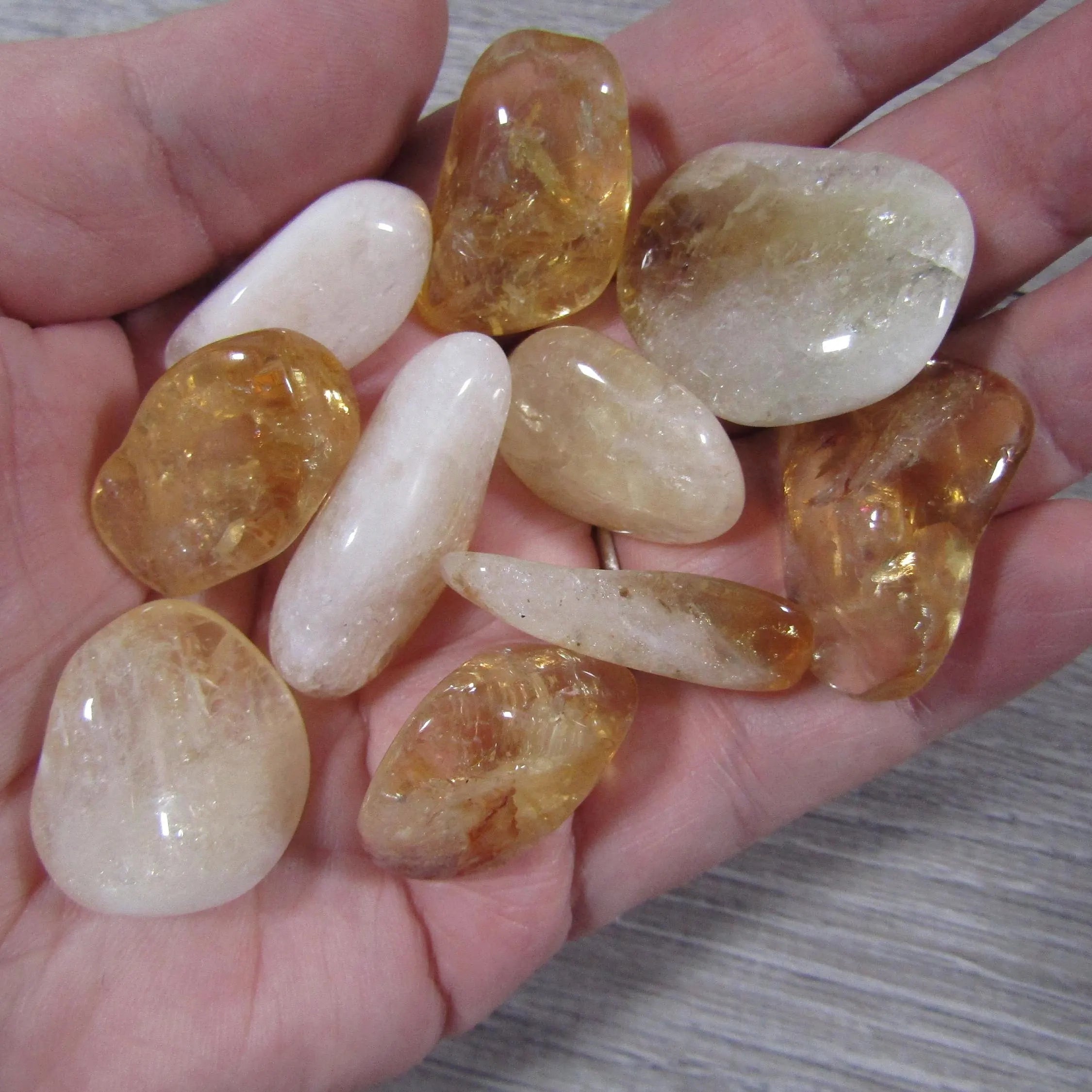 Bulk Citrine tumbled stones polished for resale