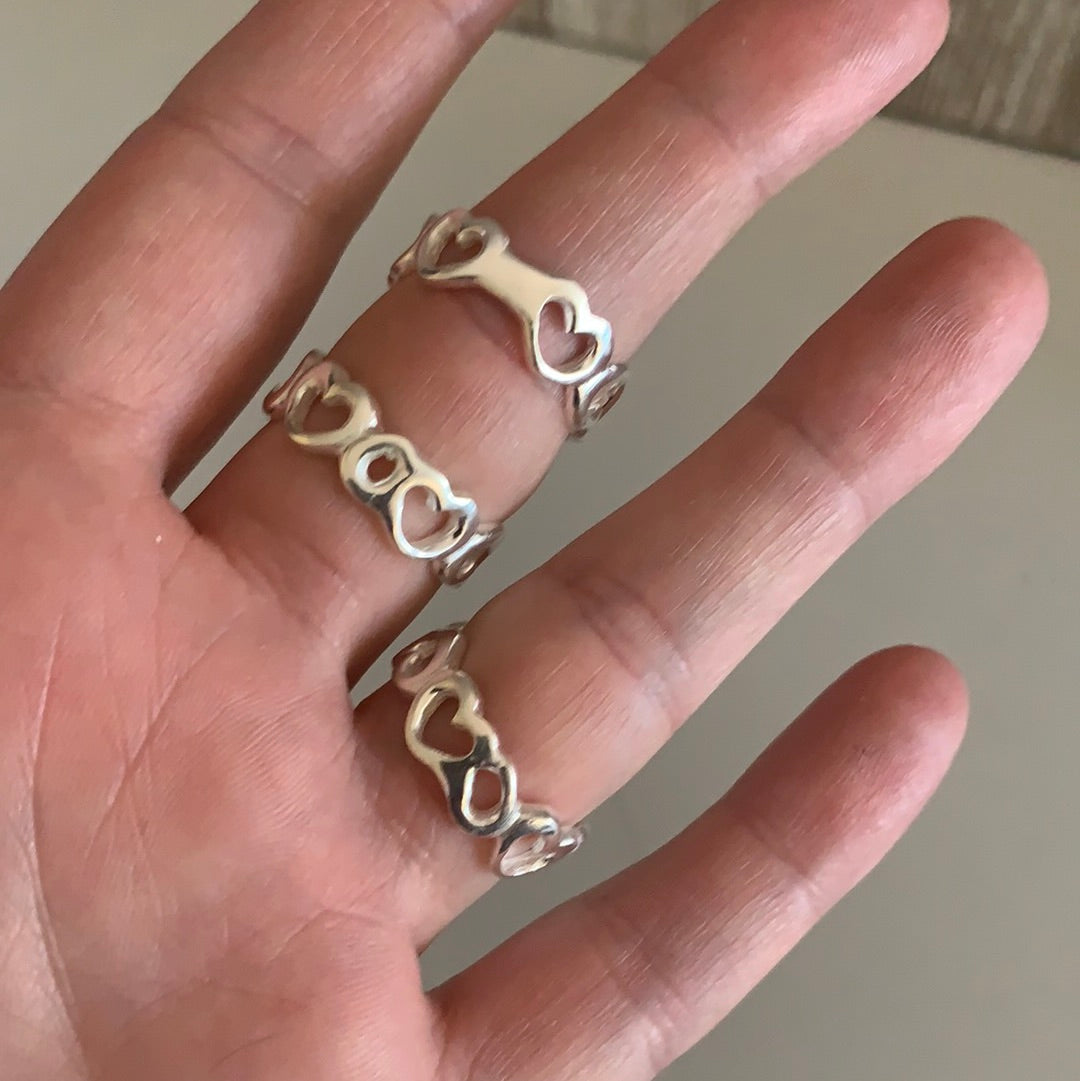 Sterling Silver Heart Style Rings