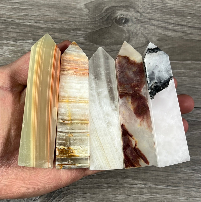 Mixed Calcite 3.5 Inch Obelisk