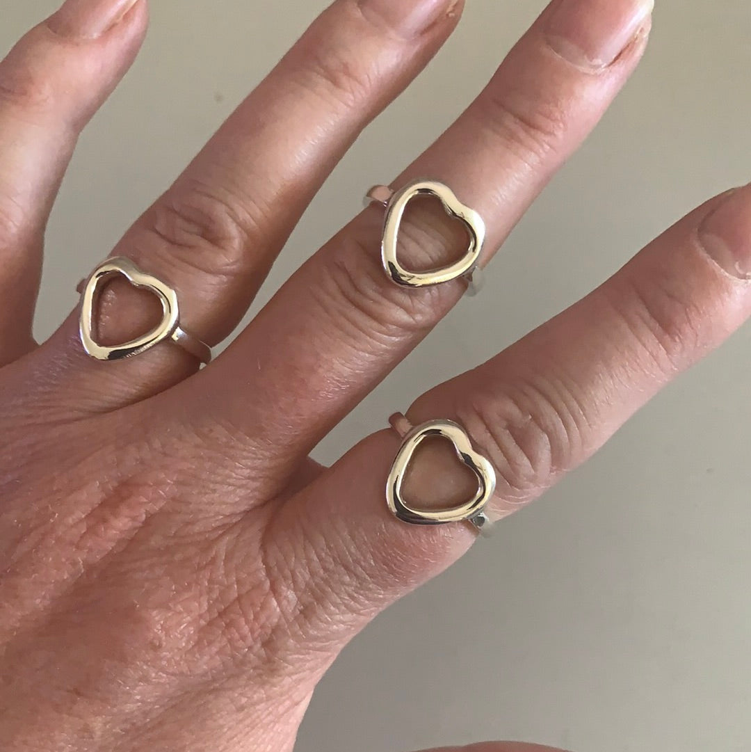 large open heart rings