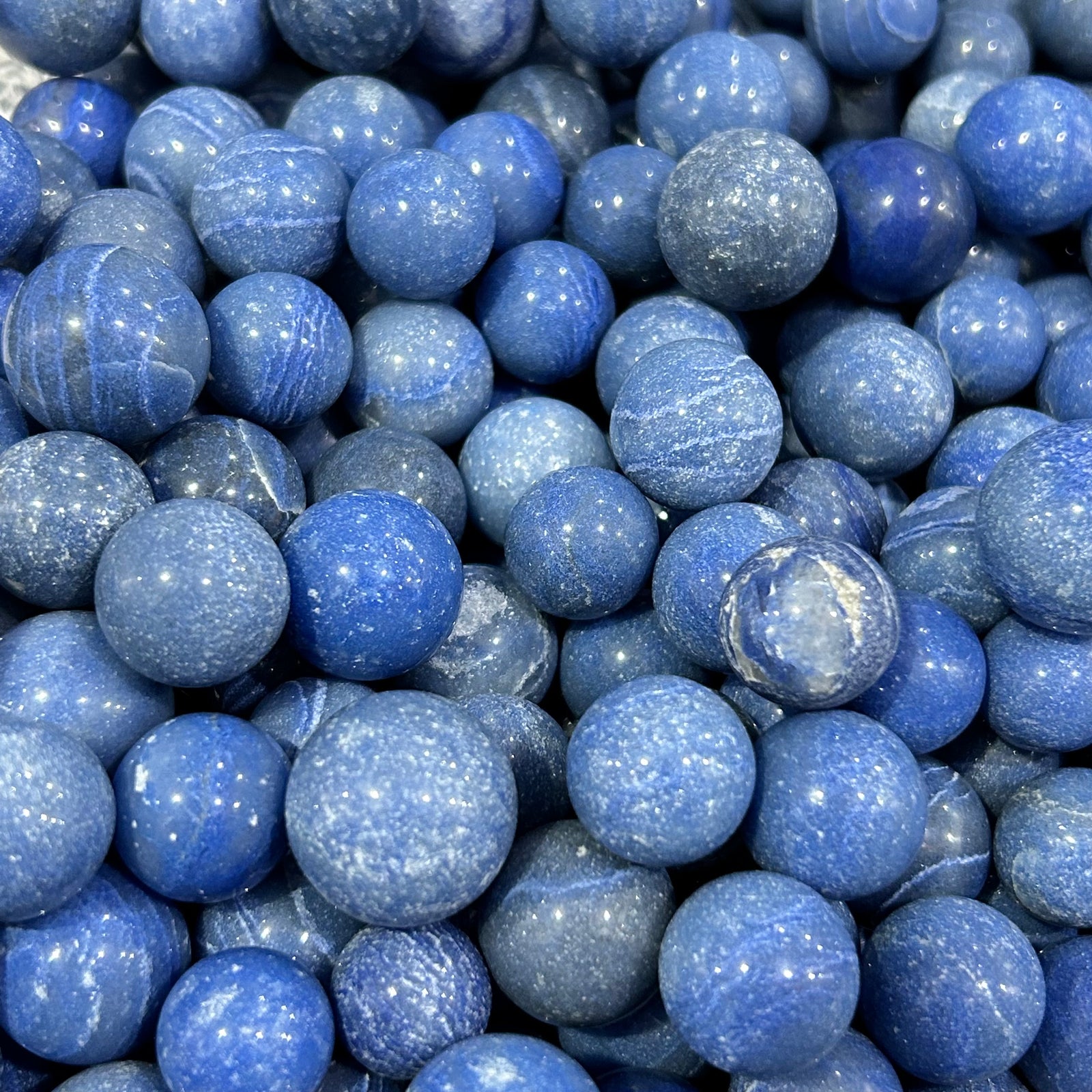 Blue quartz metaphysical crystal spheres
