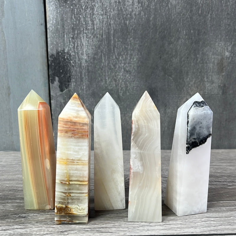 Mixed Calcite 3.5 Inch Obelisk