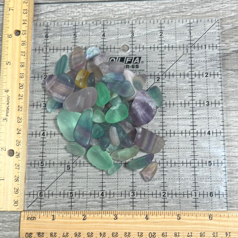 Mixed Tumbled Fluorite 1 LB lot