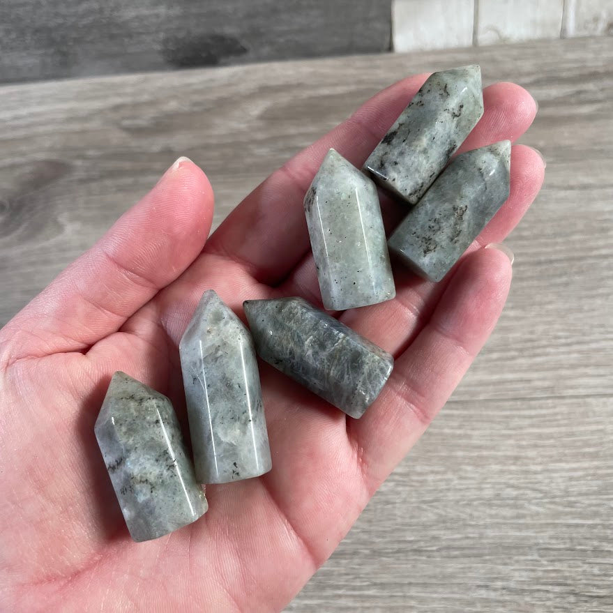 Chunky labradorite gemstone tower small carved crystal obelisk wholesale