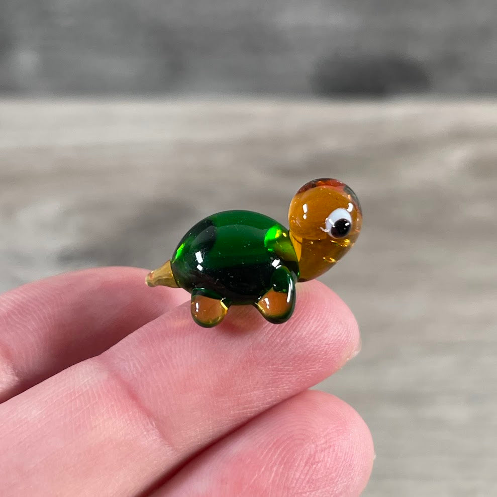 turtle mini glass animal figures collectible decorations for retail merchandise