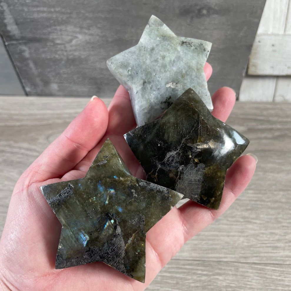 Wholesale large labradorite star carving polished gemstone decor