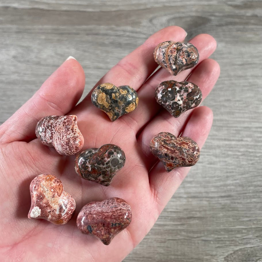 Small leopardskin heart stones for friendship gift sets