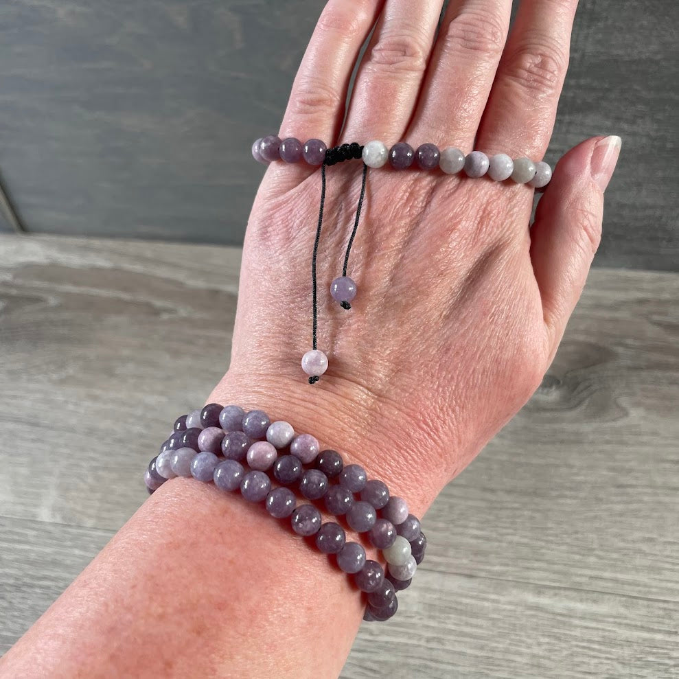 Lepidolite metaphysical shop jewelry adjustable bracelet