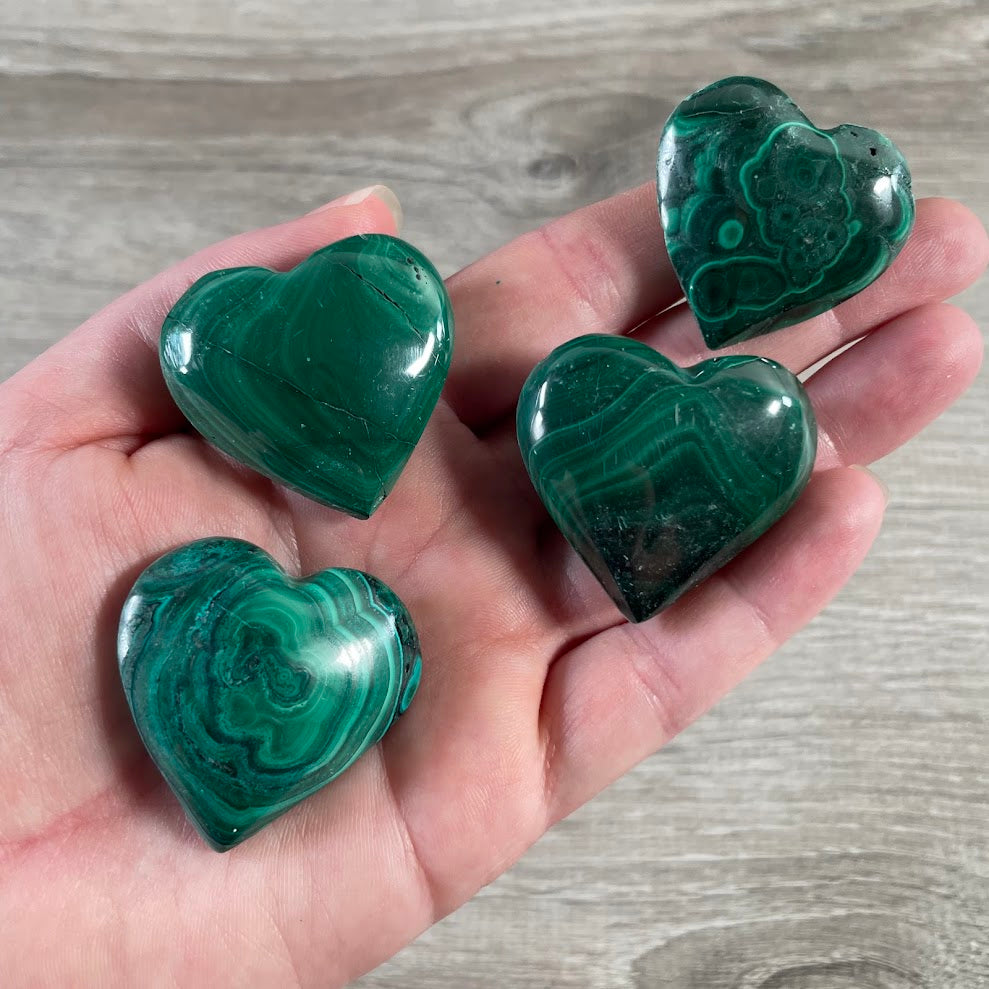 Wholesale green gemstone heart made from natural malachite