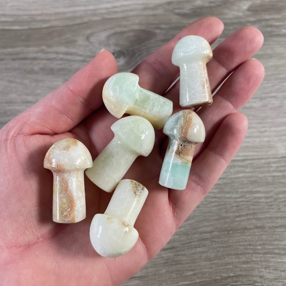 natural gemstone crystal mushroom carving for gift shops and collectors