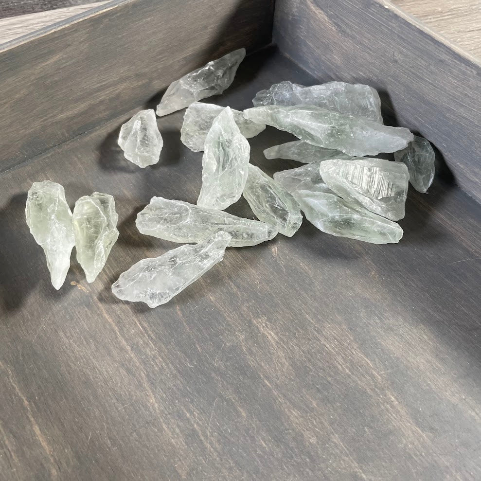 Natural prasiolite crystal chunks wholesale gemstone rough