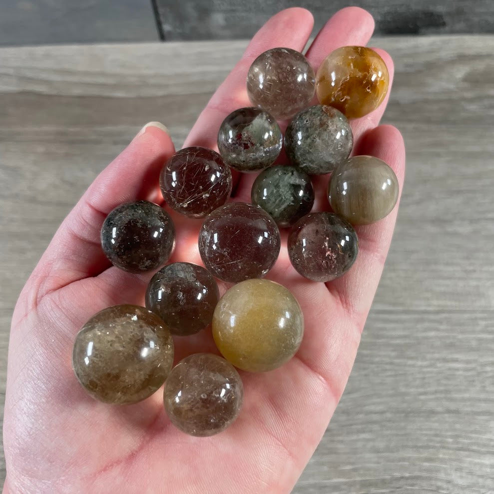 natural included quartz spheres rock shop bulk supply