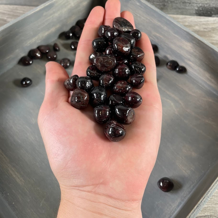 Tumbled garnet gemstones 1 lb wholesale bulk crystals for resale
