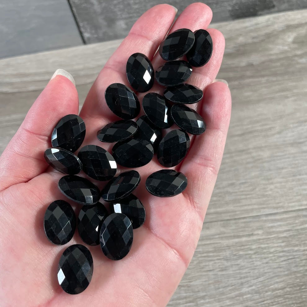 Obsidian bulk faceted cabochon stones for craft and jewelry projects