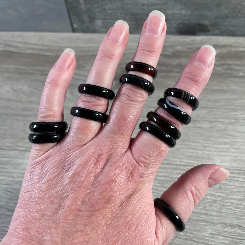 Gemstone onyx rings wholesale set of 100 retail jewelry inventory