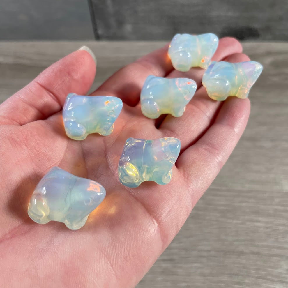 Opalite crystal frog carvings for rock shops