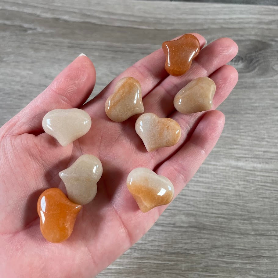 orange aventurine gemstone puffy hearts supplier 