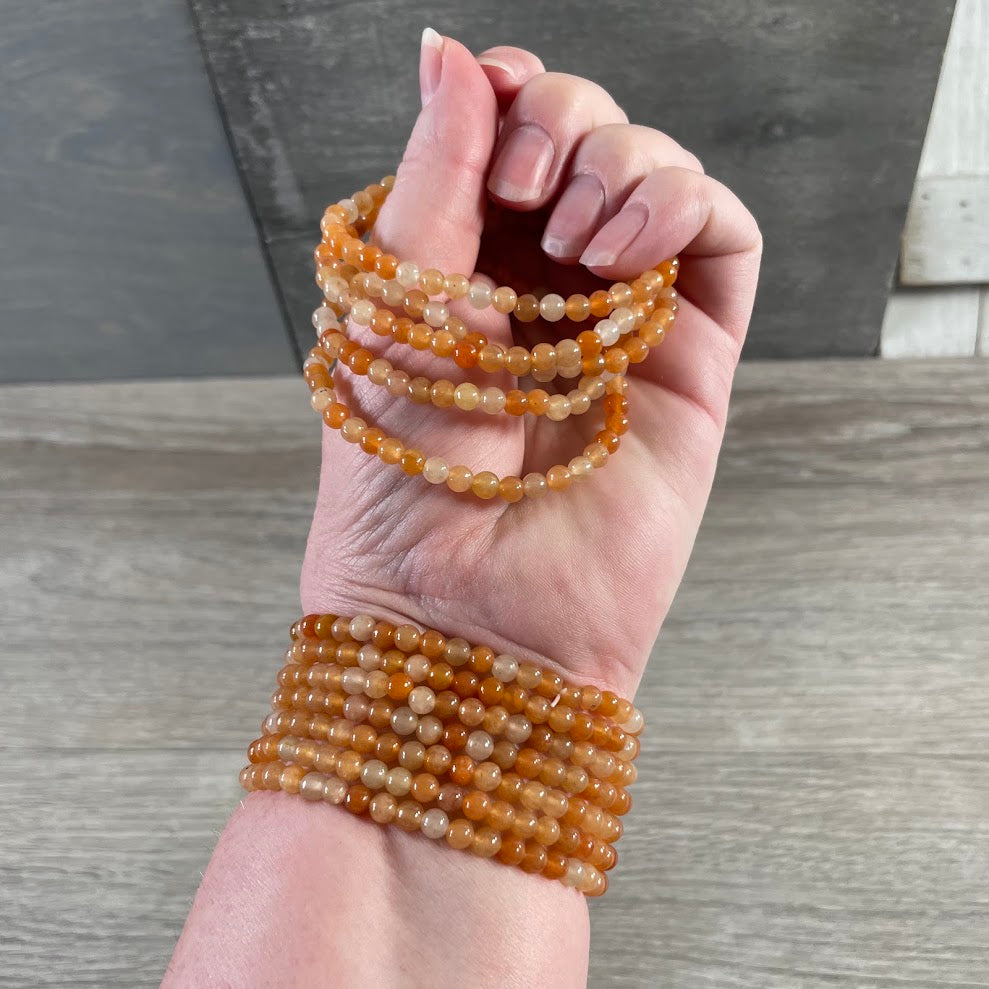 stacking orange aventurine 4mm stretch bracelets bulk wholesale