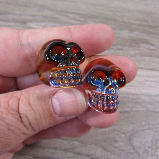 Aura Electroplated Glass Skulls