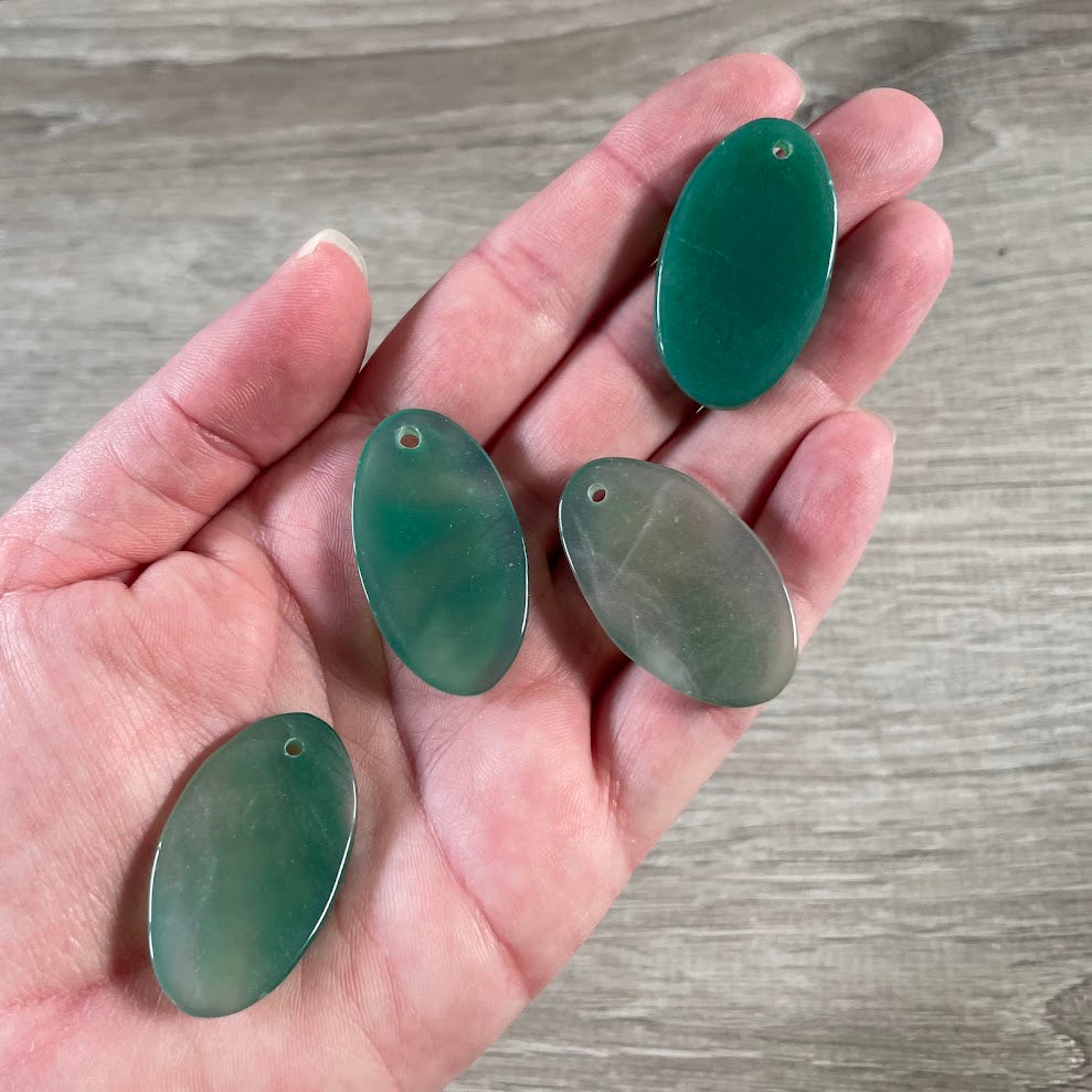 green agate necklace making large hole beads