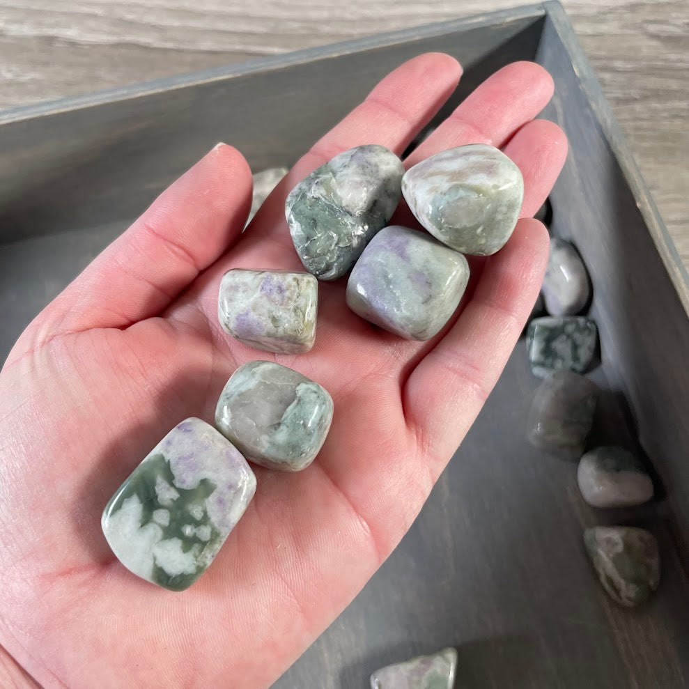 Peace Jade polished gemstones sold by the pound for crystal shops and resale
