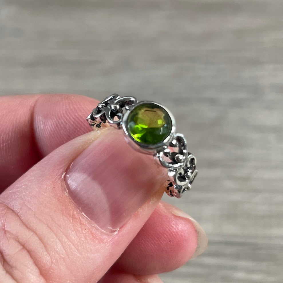 Sterling Silver Heart Ring With Gemstone