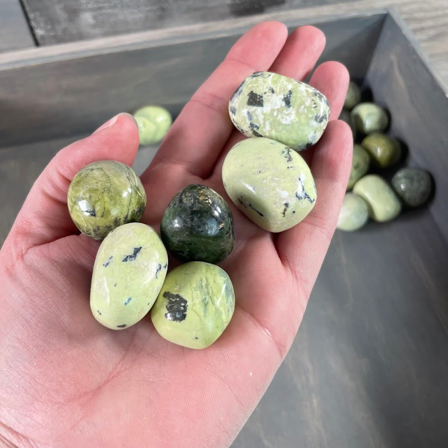 Peruvian serpentine with magnetite tumbled stones 1 lb bulk wholesale crystals and polished gemstones