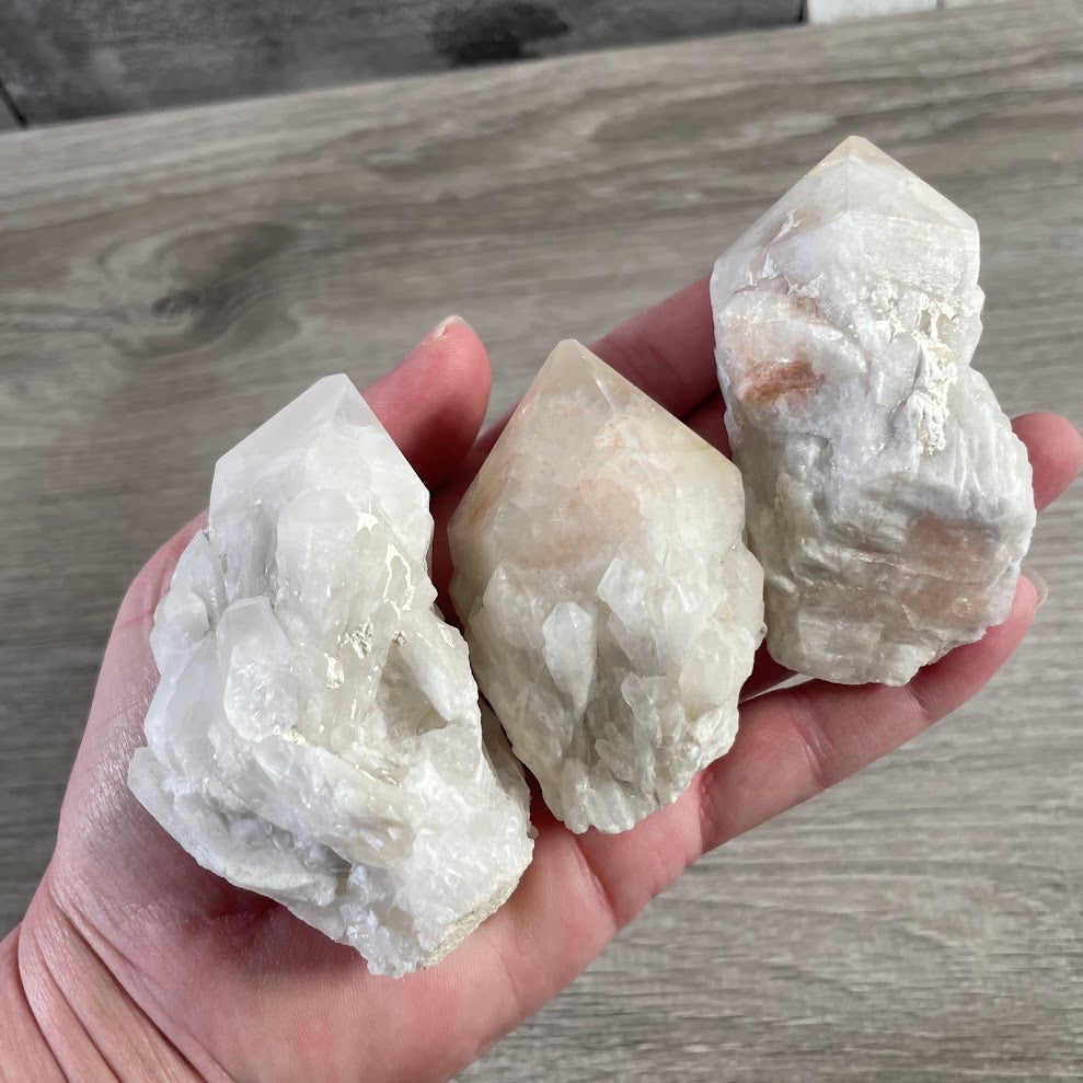 Wholesale Pineapple Quartz points milky white crystal specimens