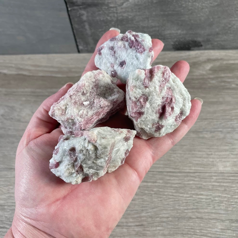 Natural pink tourmaline quartz specimens for resale
