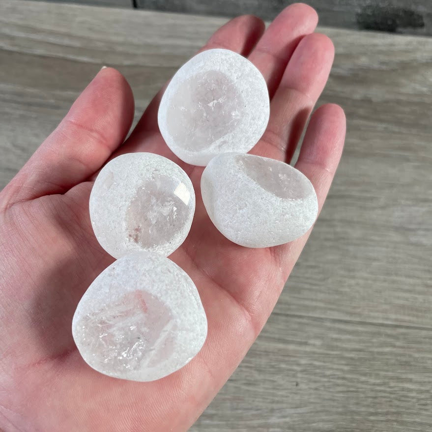 Polished Clear Quartz Seer Stone Emma Egg natural crystal window stone