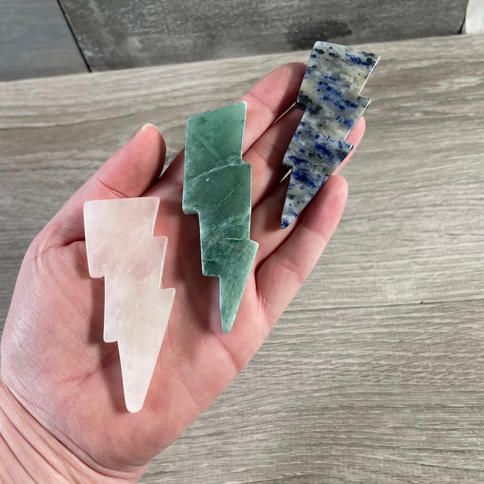 Gemstone lightning bolt assorted decorative crystals 